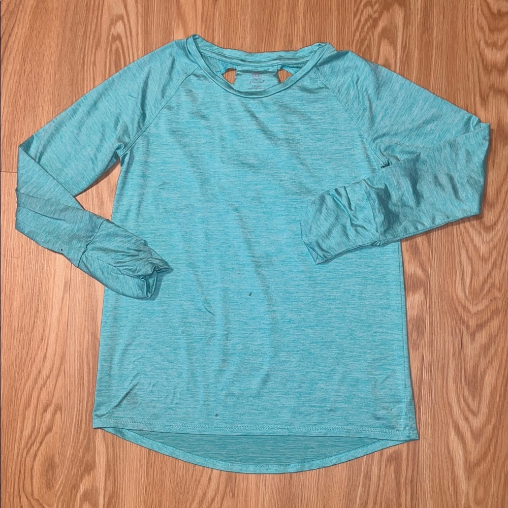 C9 Champion Green Long Sleeve Athletic Top, size L 10-1-